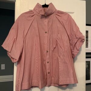 Mauve Zooey Bubble-sleeve Blouse